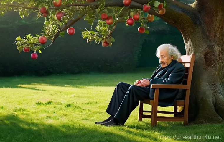 지구과학과 지구 중력 - **Prompt:** A serene, painterly illustration. An elderly man with a thoughtful expression, resemblin...